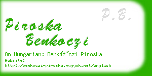 piroska benkoczi business card